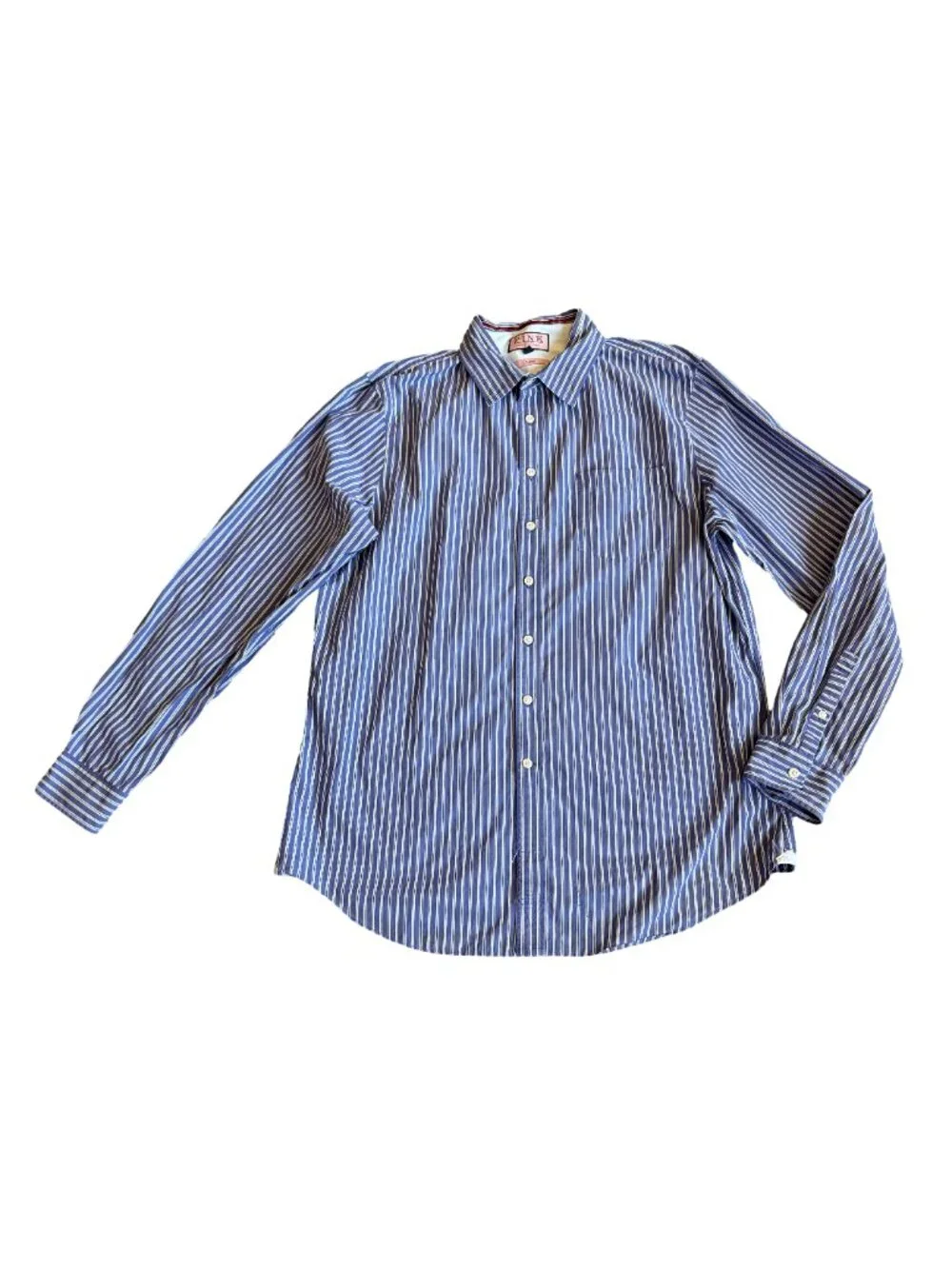 Pink Thomas Pink Purple White Stripe Dress Shirt Long Sleeve Casual Work Large